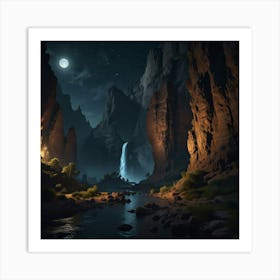 Night In The Canyon 2 Art Print