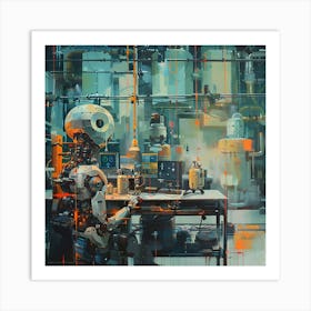 A Workflow Automation Oil Painting Illustration 1718669324 2 Art Print