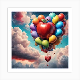 Heart Balloons Art Print