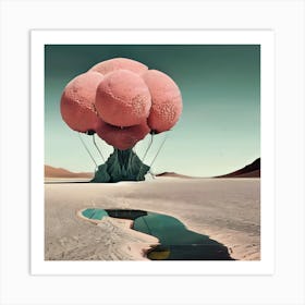 Pink Balloons In The Desert Art Print