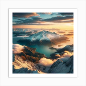 Sunrise Over Lake Taupo Art Print