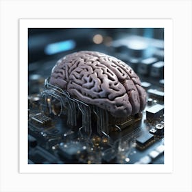 Brain On A Circuit Board 84 Art Print