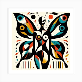 Colourful Butterfly Woman Art Print