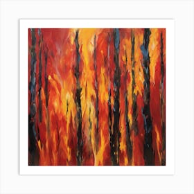 Fire In The Forest 6 Art Print