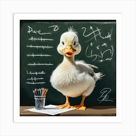 Duck In School Art Print