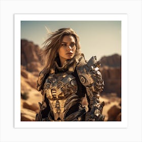 Adamantium girl in a desert Art Print