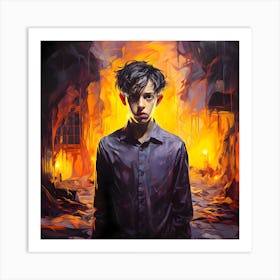 Fire in the room Art Print