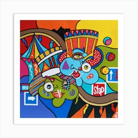 Abstract Figurative / Circus / 40x40cm Art Print