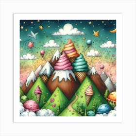 Ice Cream Mountain Art Print