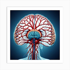 Blood Vessels In The Brain 4 Art Print