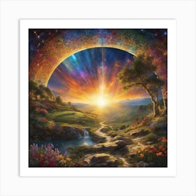 Sun Rising Over The Mountains 1 Art Print