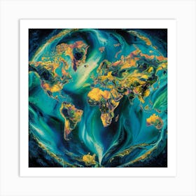 World Map 12 Art Print