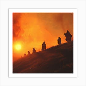 Silhouette Of The Hobbits Art Print