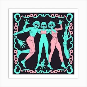 Three Girls Posing Art Print