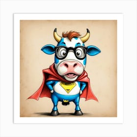 Super Cow 12 Art Print