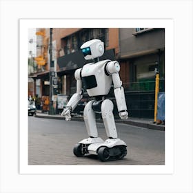 Robot On The Street 54 Art Print