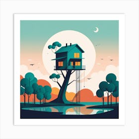 Tree House 2 Art Print