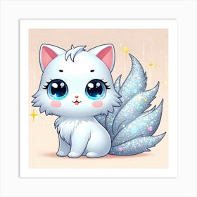 Cute Cat With Blue Eyes Art Print