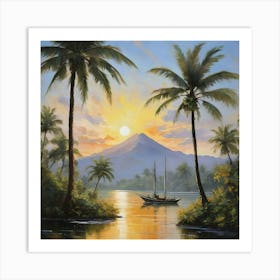 tropical scene Art Print