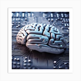 Brain On Circuit Board 6 Art Print