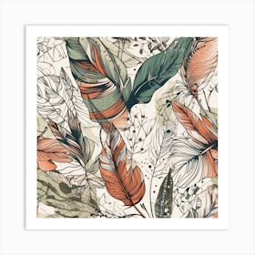 Feathers Pattern Art Print