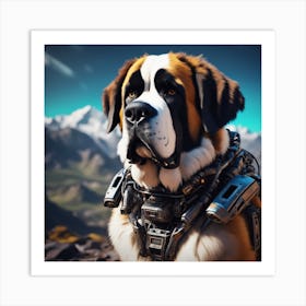 St Bernard Dog 97 Art Print