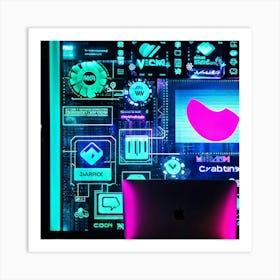 A Vibrant Digital Collage Showcasing The Array Of Popular Apps And Channels Used In Modern Marketing (1) Art Print