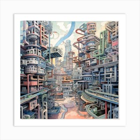 Futuristic City 29 Art Print