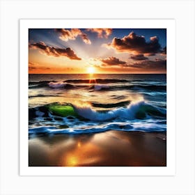 Sunset On The Beach 548 Art Print