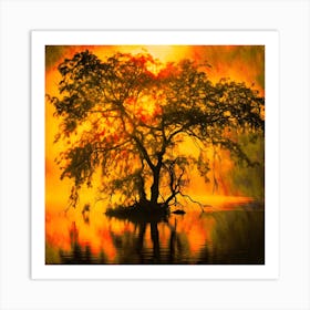 Red sunset. Art Print