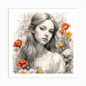 Flower Girl 1 Art Print