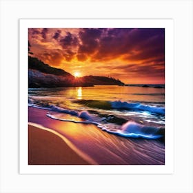 Sunset On The Beach 324 Art Print