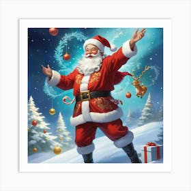 Albedobase Xl A Vibrant And Dynamic Portrayal Of Santa Claus B 3 (1) Art Print