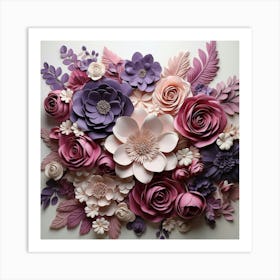 Paper Flower Wall Art 3 Art Print