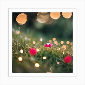 Fairy Lights In The Grass Art Print