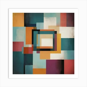 Abstract Squares paintings art print 1 Art Print