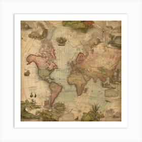 Default Vintage Map Your Garden Aesthetic 0 Art Print