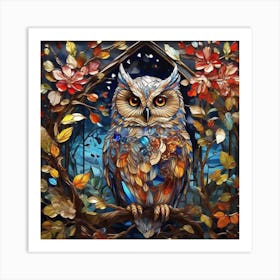 Owl In The Tree Art Print