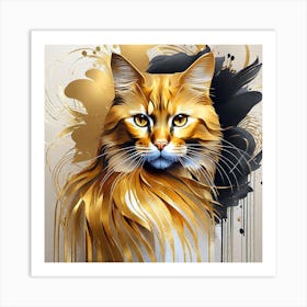 Golden Cat Art Print