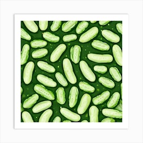 Seamless Pattern Of Cucumbers Art Print