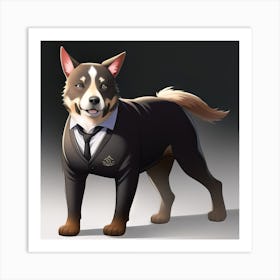 Dog In A Suit Art Print