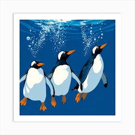 Penguins Underwater 1 Art Print