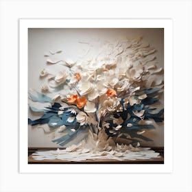 Flowers of white paper 5 Art Print