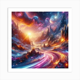 Nebula Landscape Art Print