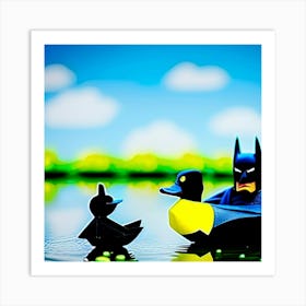 Batman and ducks Art Print