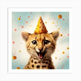 Birthday Cheetah 4 Art Print