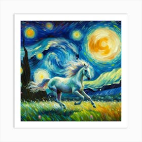 Horse van Gogh Art Print