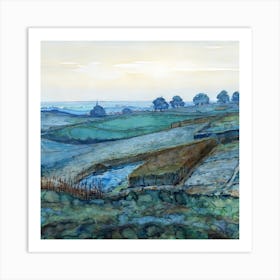 Landscape Near Arnhem Background, Oil Painting, Piet Mondrian Art Print