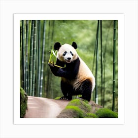 Panda Bear In Bamboo Forest 5 Art Print