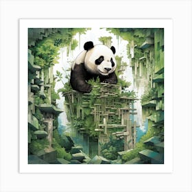 Panda Bear In The Jungle 4 Art Print